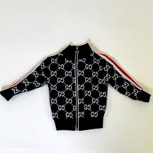 Gucci 6-9 Months Navy Jacket with Red and White Stripes